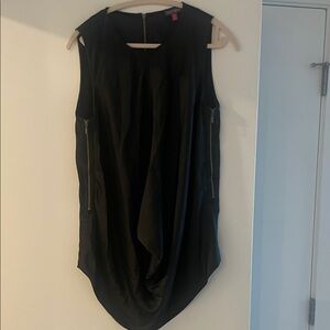 Vince Camuto Black Sleeveless Drape Blouse